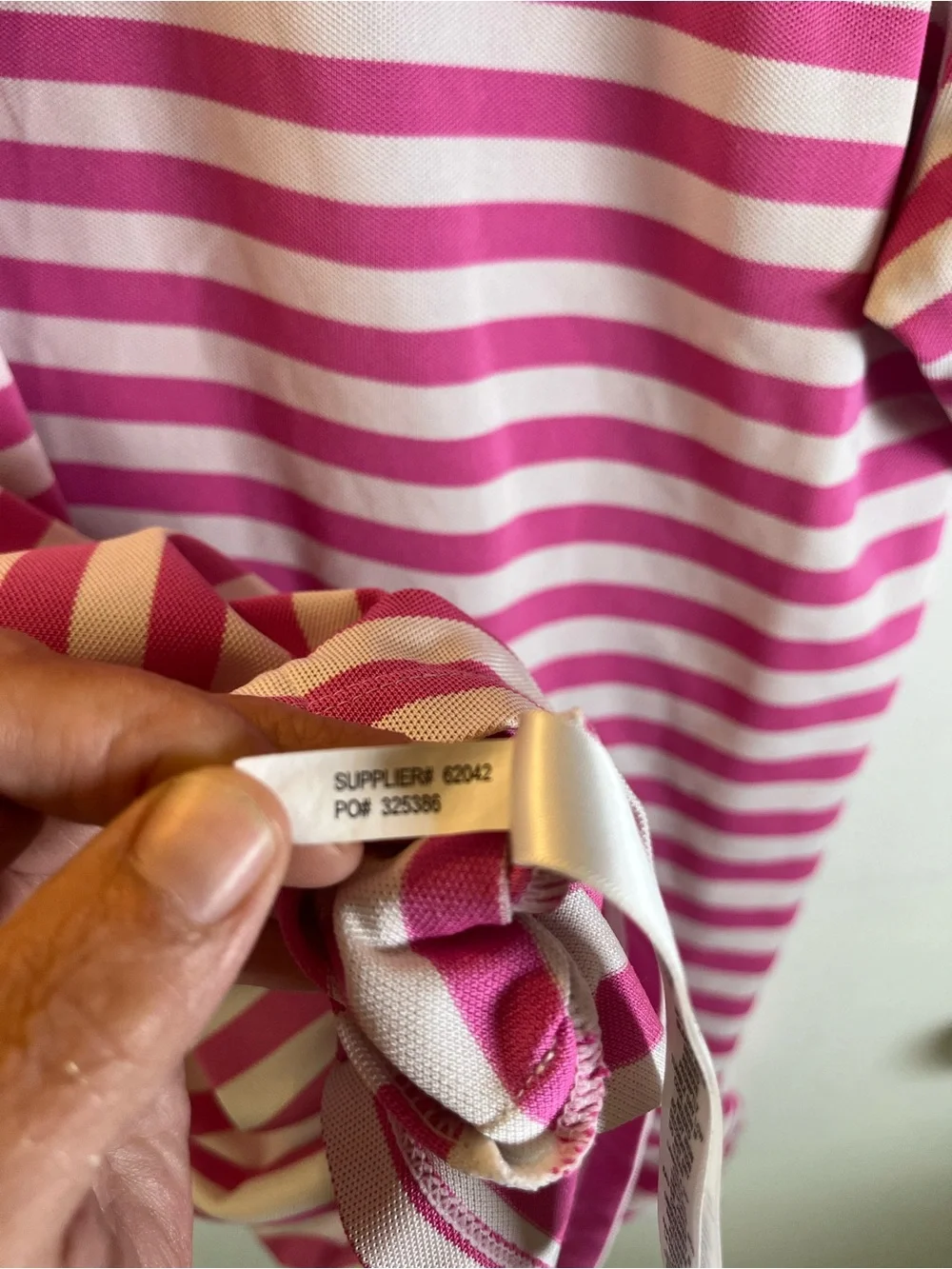RLX Ralph Lauren men’s pink striped golf polo shirt size L